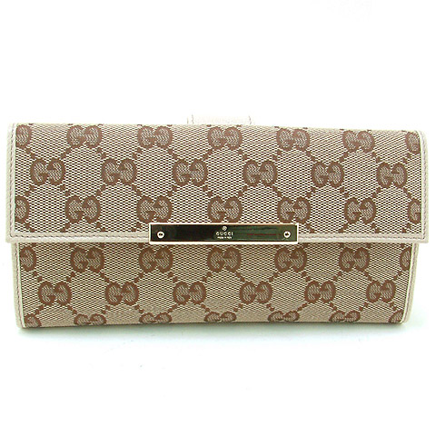 Authentic Gucci GG Canvas Continental Wallet 112715 White